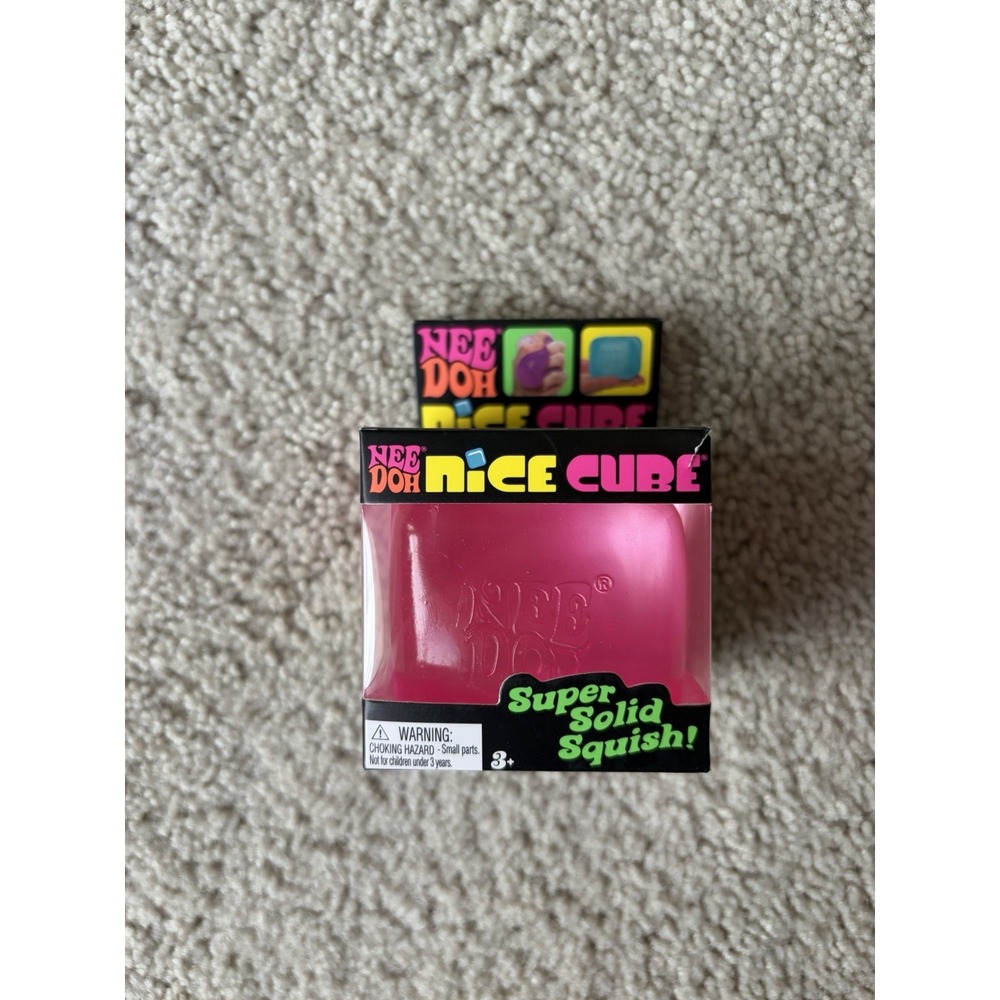 NeeDoh Nice Cube PINK Schylling Squeeze Squish Toy New